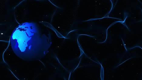 Network connection structure artificial intelligence concept digital blue planet earth connect waves
