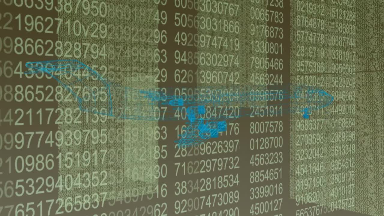 Animation of digital plane over data processing