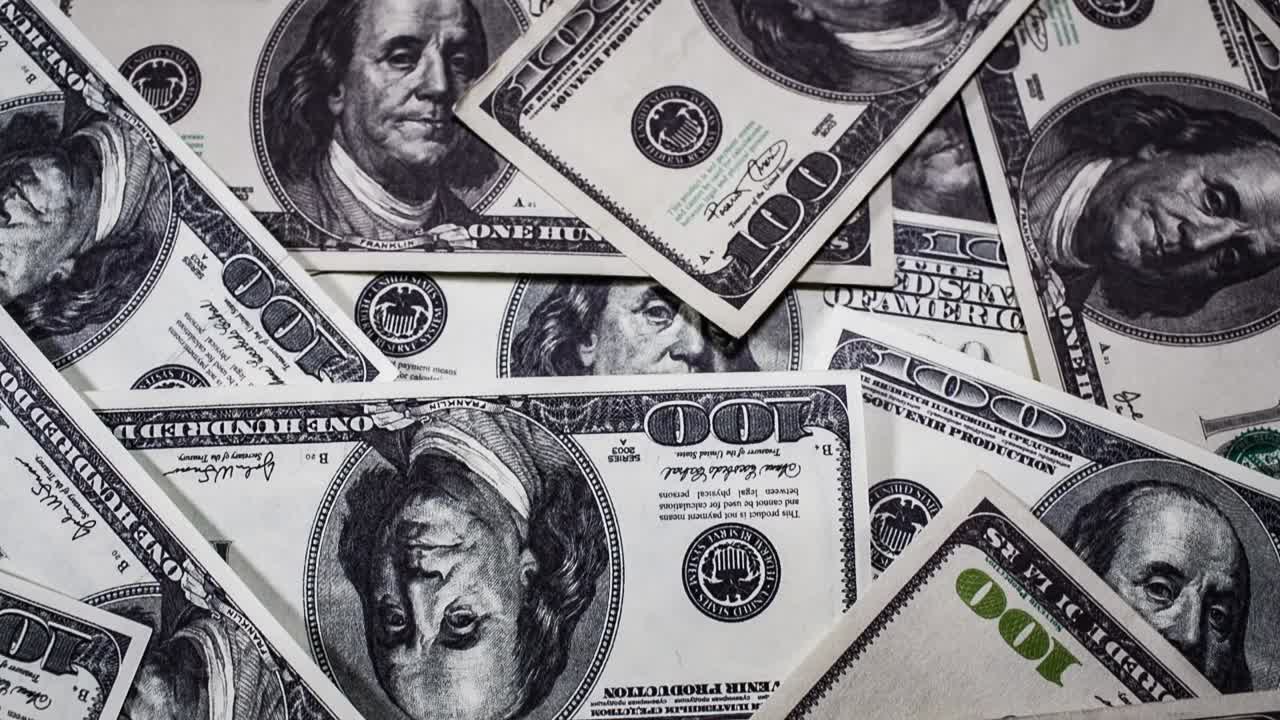 Baggrund af hundrededollar-sedler