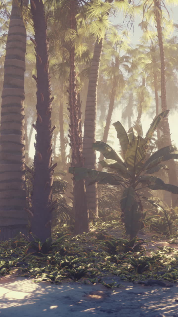 Tropical Rainforest with Palm Trees