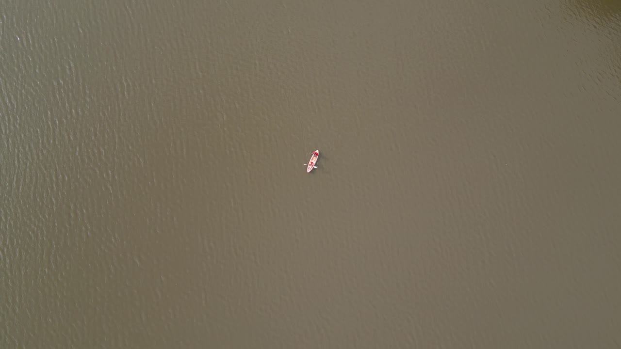 Bird's eye view, rowing on Manialtepec lagoon near Puerto Escondido, Oaxaca, Mexico