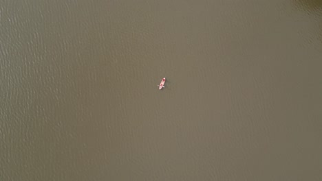 Bird&#039;s eye view, rowing on Manialtepec lagoon near Puerto Escondido, Oaxaca, Mexico