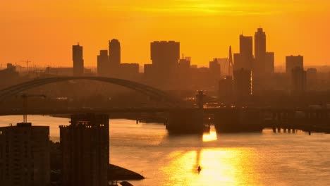 sunset over london city skyline