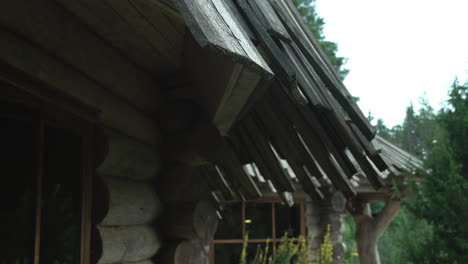 pokuhall roof eaves. south estonia. summer, slightly cloudy day.