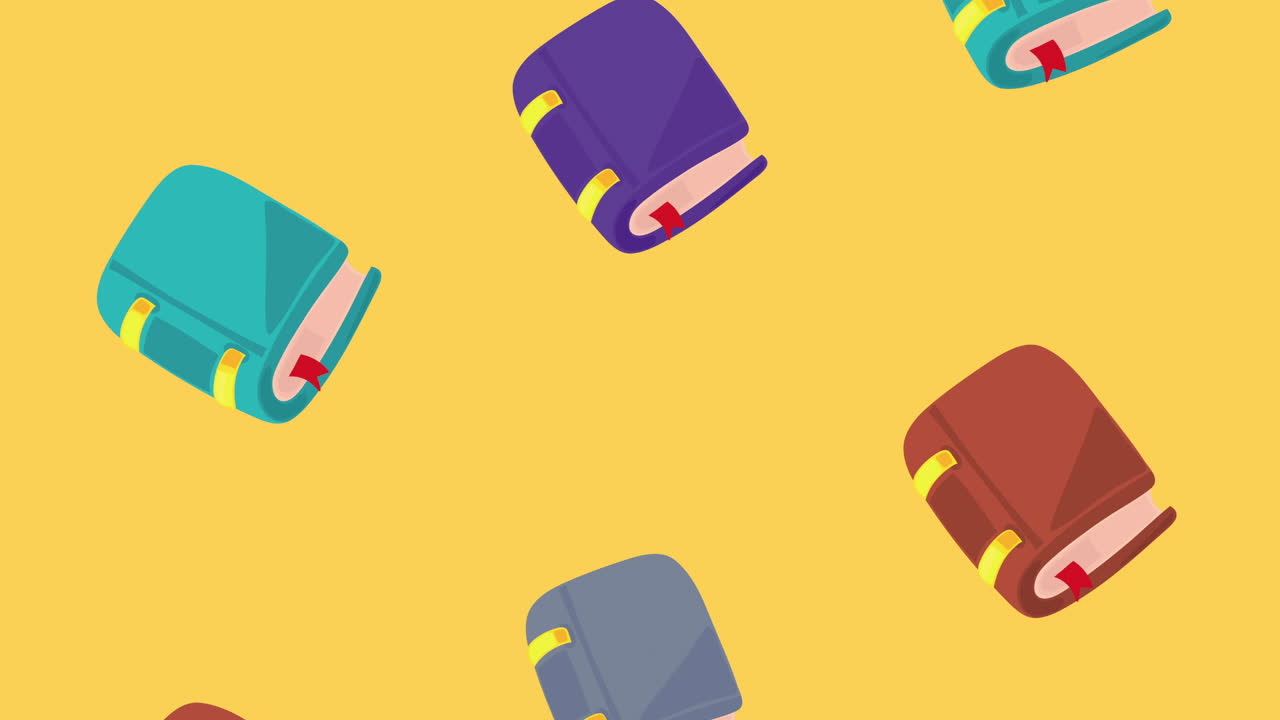 books pattern school supplies animation