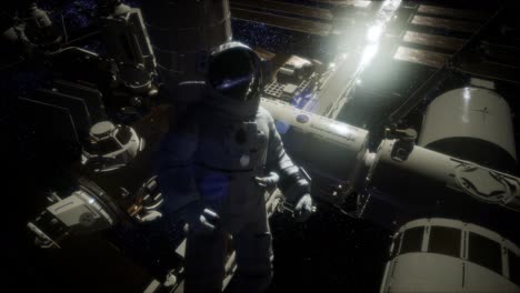 astronaut outside the international space station on a spacewalk