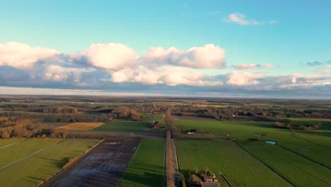 aerial view of dutch farmland