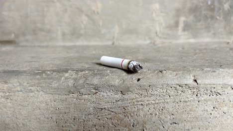 close-up of a cigarette with a beautiful puff