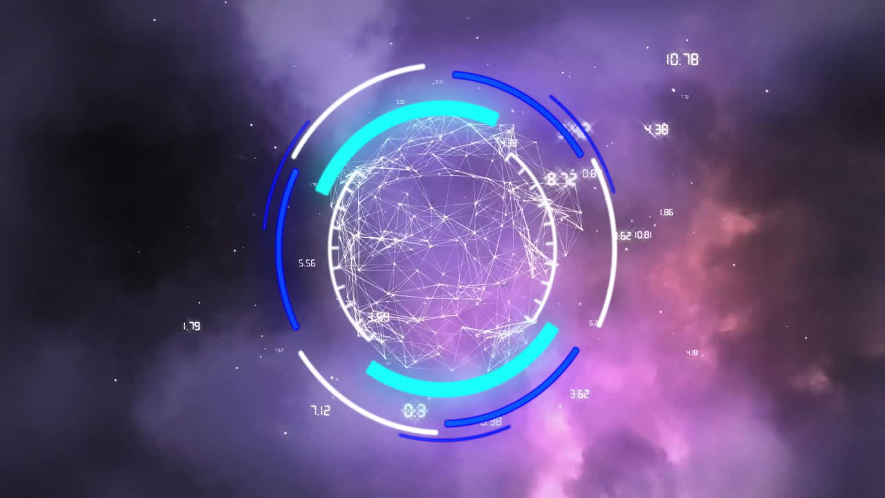 animación del procesamiento de datos y el globo sobre la tormenta