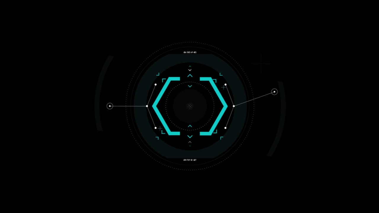 Circle hud head up display interface target pointer element for futuristic cyber technology concept with dark and grain processed