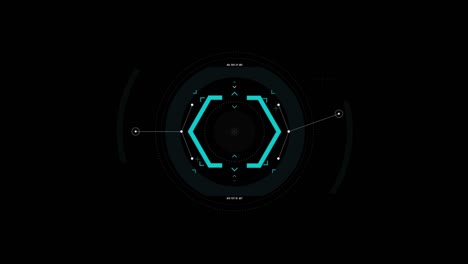 circle hud head up display interface target pointer element for futuristic cyber technology concept with dark and grain processed