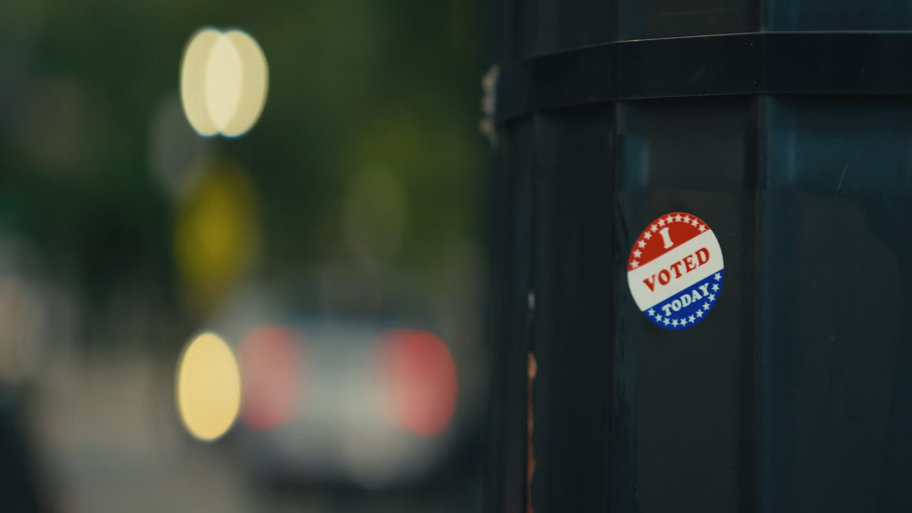 I Voted Today Sticker on a Pole