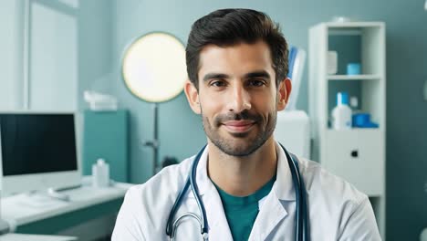 portrait of a male doctor in his exam room