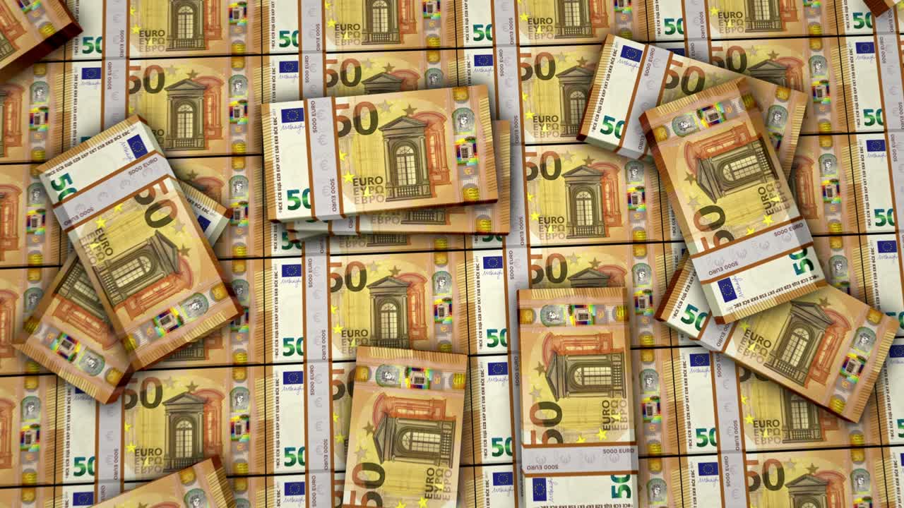 animación de la superficie de los billetes de 50 euros