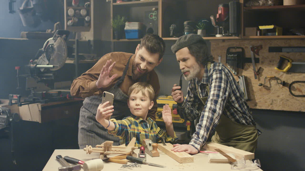 Three generations of carpenters