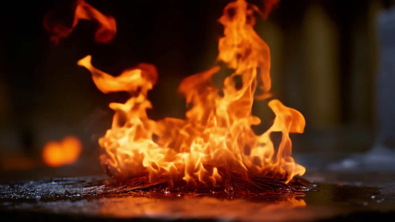 Captivating Flames Dance in Motion: A Mesmerizing Display of Fire's Beauty and Intensity Captured Through Two Distinct Frames