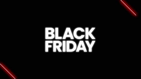 black friday graphic element with sleek red neon lines