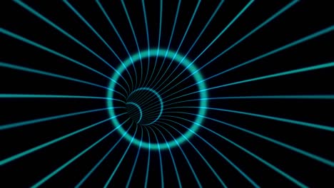 4K Futuristic technology abstract background with blue lines for network, big data, data center, server, vj, internet, speed. 3d tunnel from a grid. 3d animation loop 4K