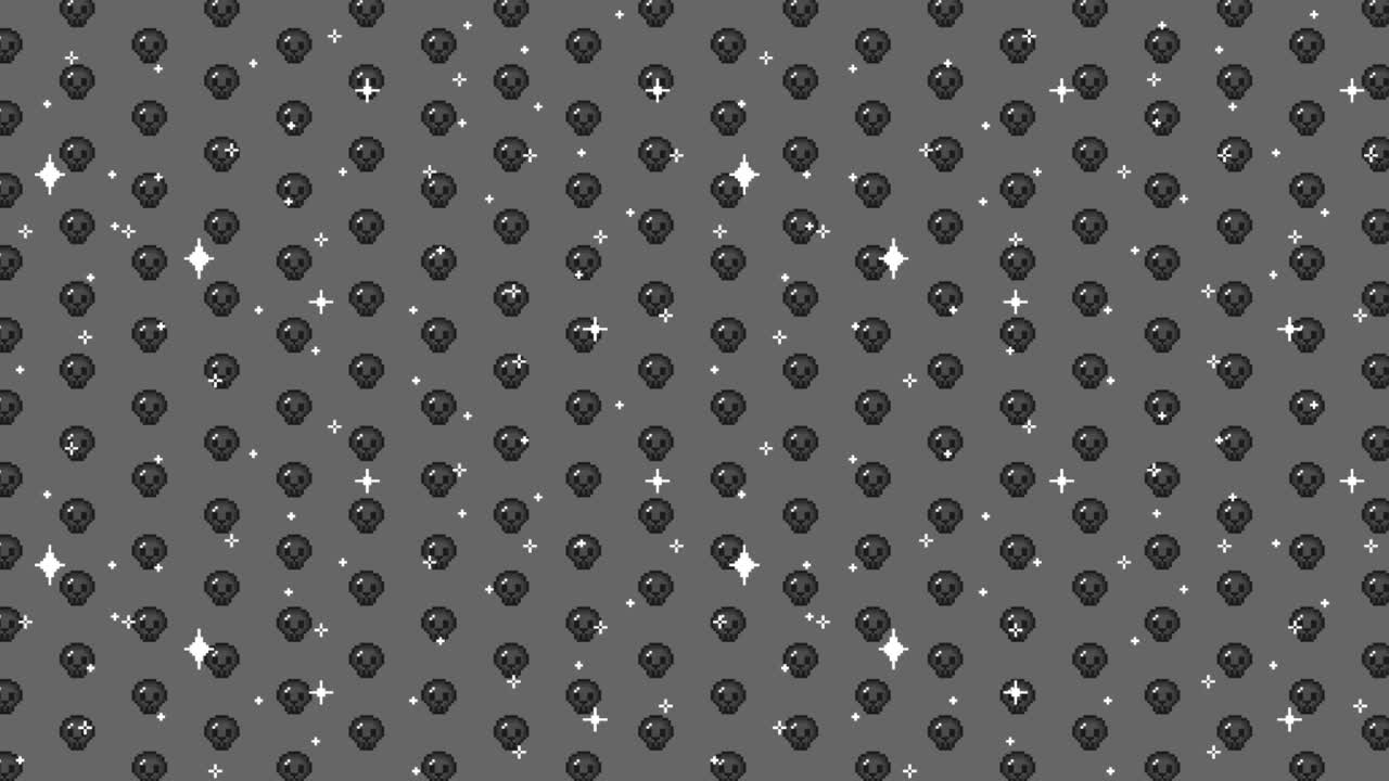 Skull and Stars Pixel Art Pattern