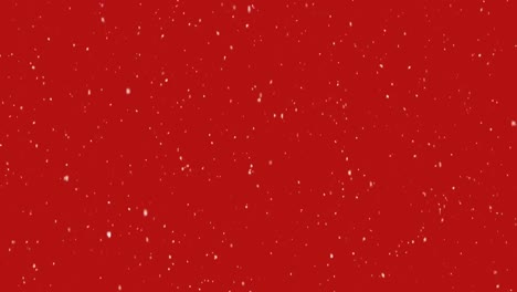animación de nieve cayendo sobre un fondo rojo