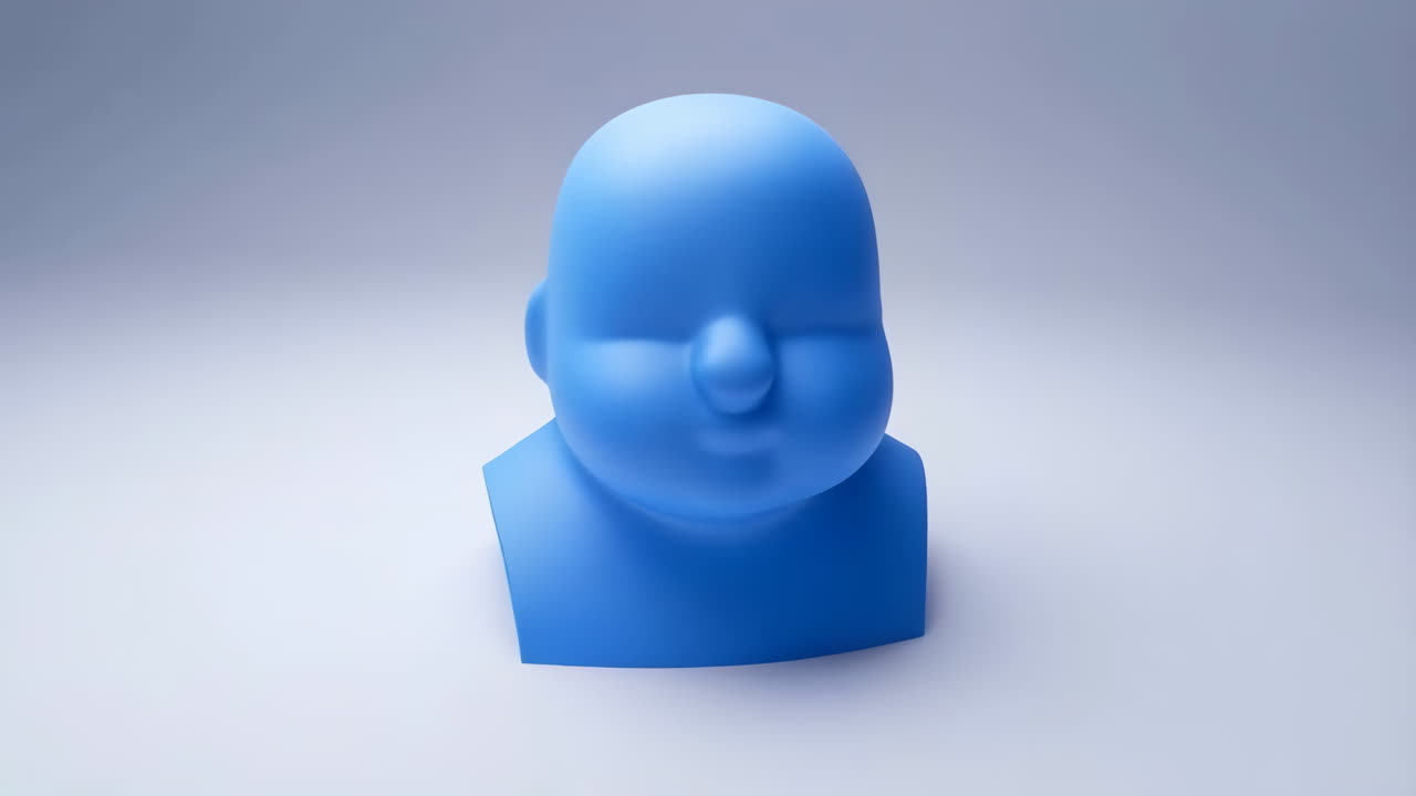 Abstract Blue Head Sculpture