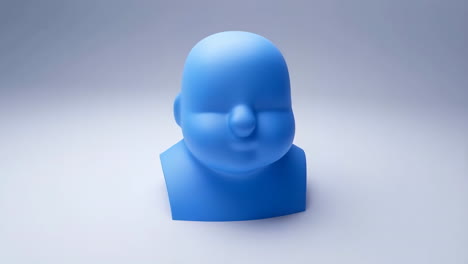 abstract blue head sculpture