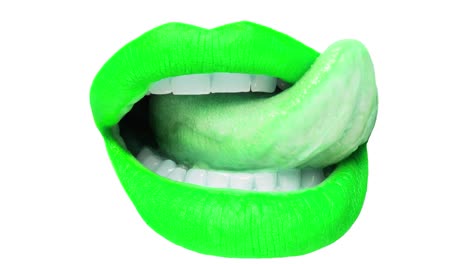 set of movement of multi-colored lips. animation. gif on a white background