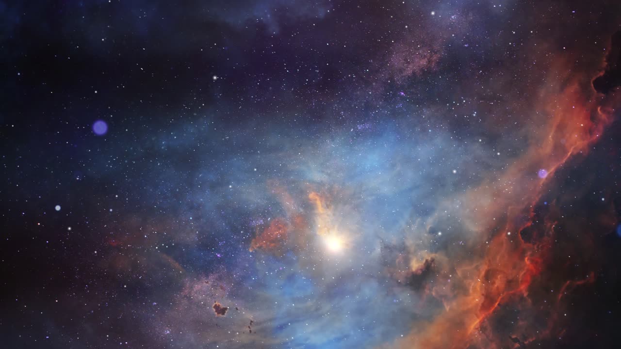 viaje a una nebulosa en el espacio ultraterrestre, video de fondo