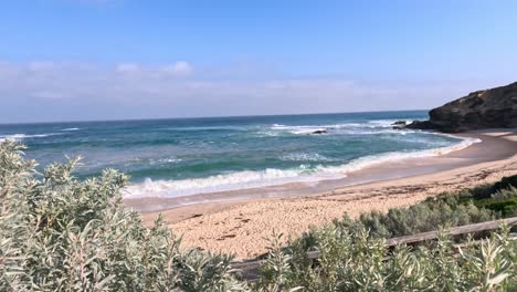 waves crashing on a scenic beach