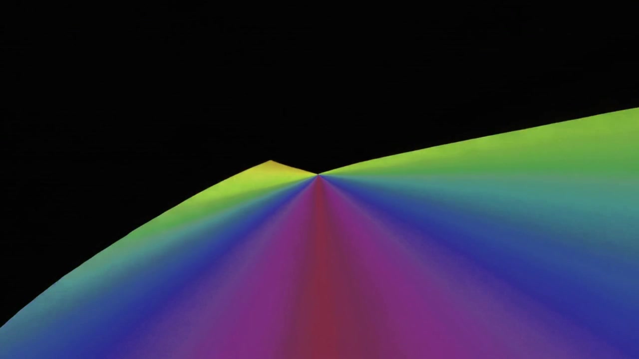 Animación Geométrica Abstracta con Degradado de Color Arcoíris Vibrante