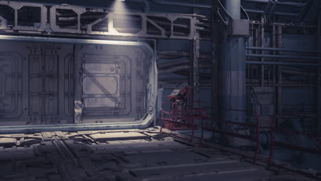 cargo terminal on a large space station with advanced structural design