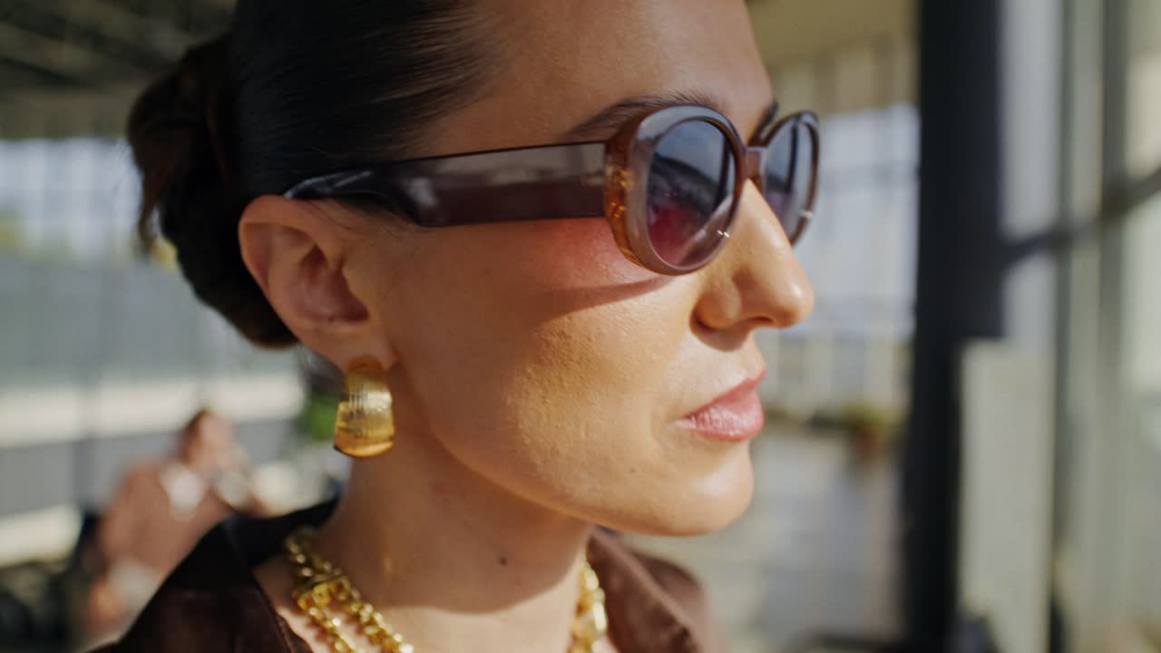 Stylish Woman Enjoying Coffee