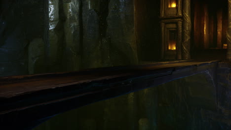 old stone bridge in underground world