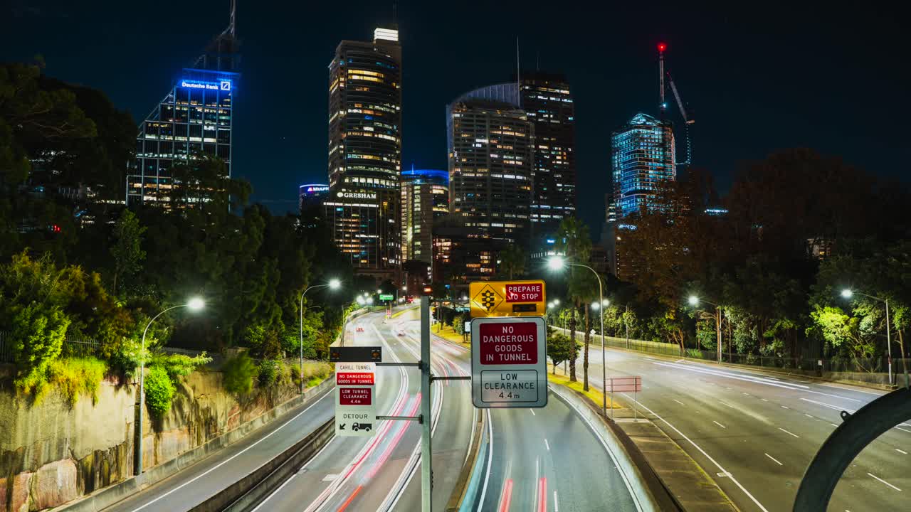 time lapse traffic in centre of Sydney city road