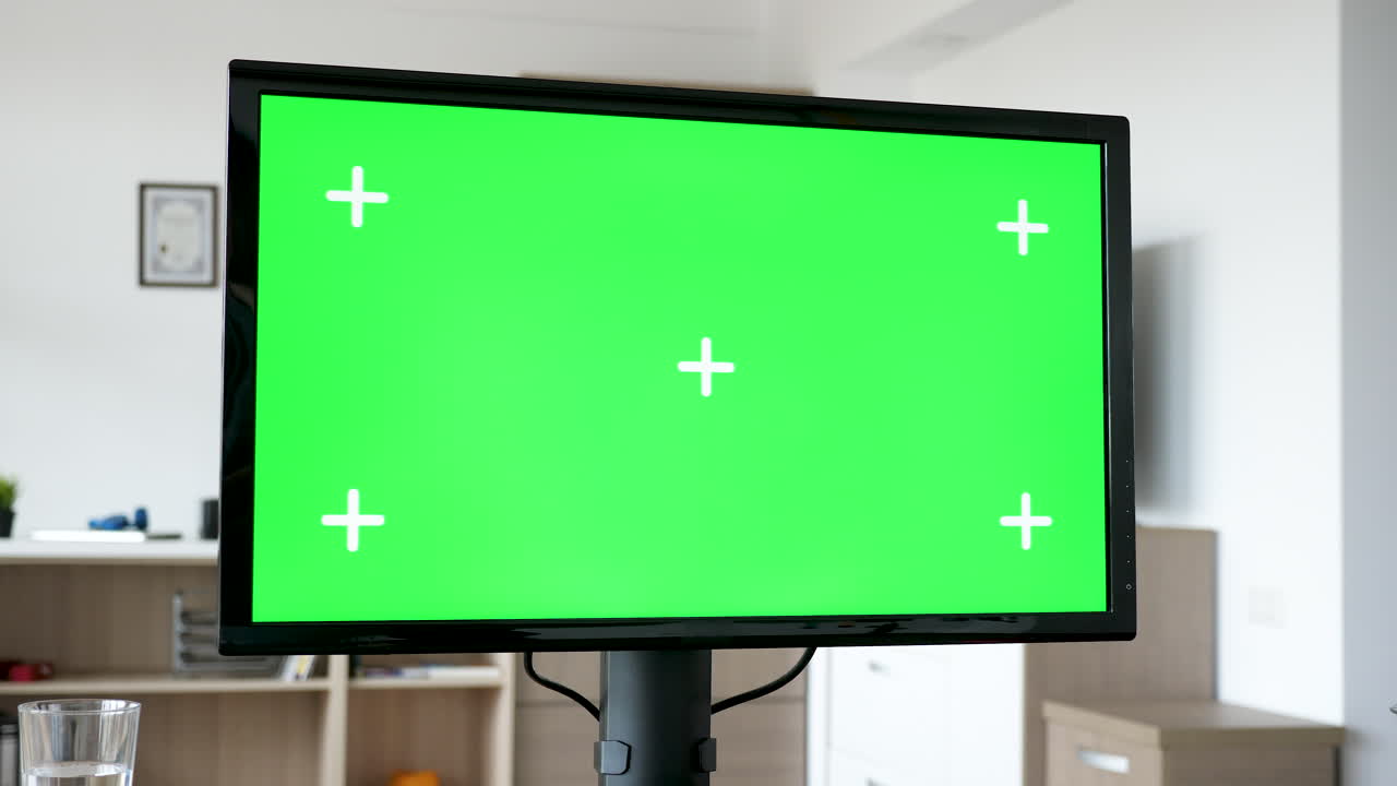 Television with Green Screen and Tracking Markers