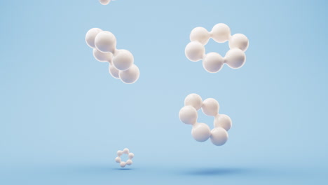 white pure nutrient molecules, 3d rendering.