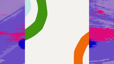 animación de formas coloridas que se mueven sobre un fondo azul