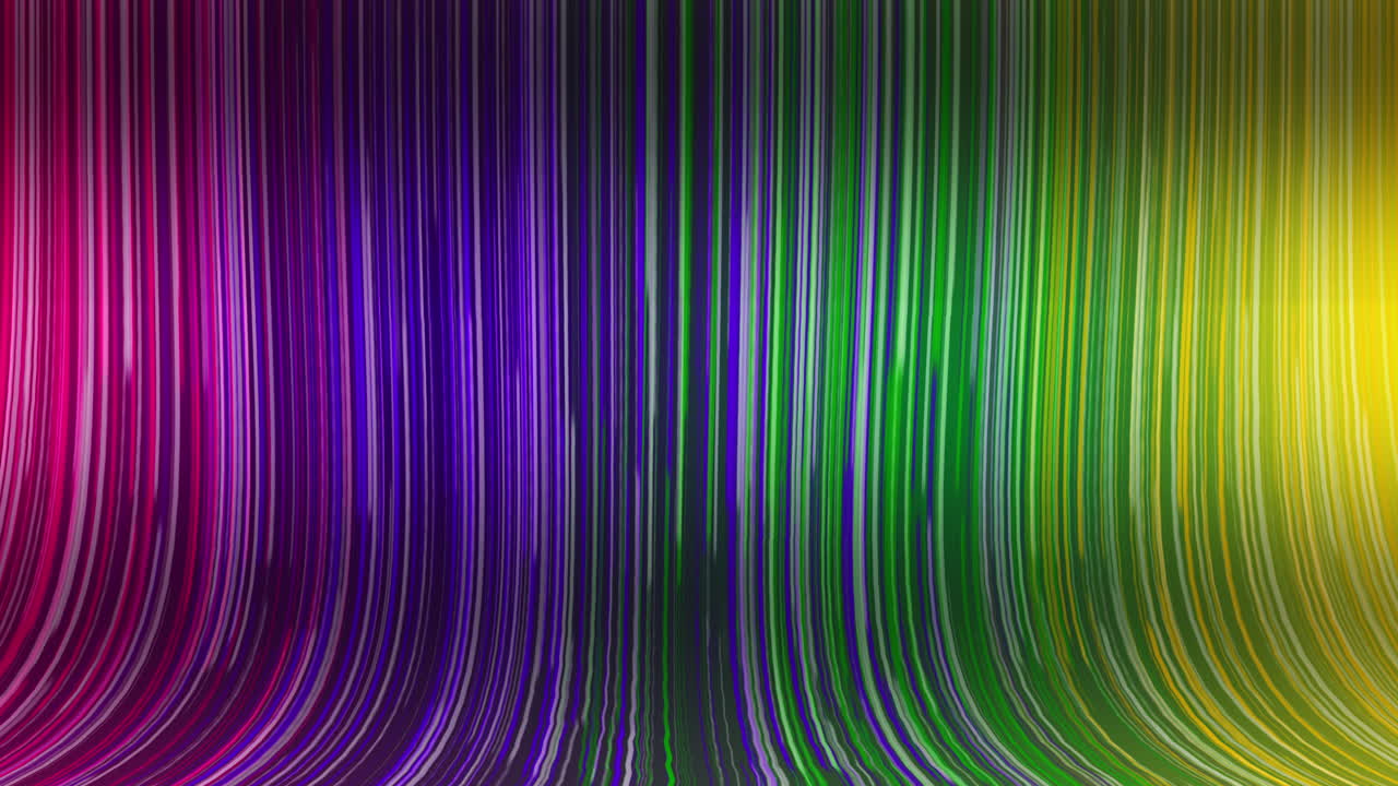 Colored particles fall down. Abstract animation of a rainbow waterfall. Looped background.