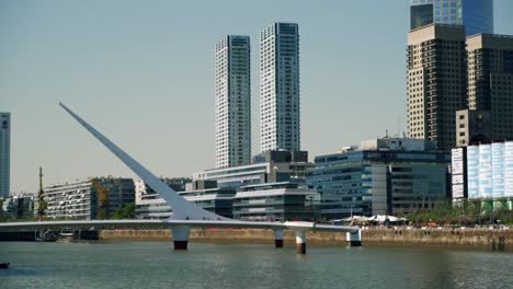 Women's-Bridge-in-Puerto-Madero,-Buenos-Aires,-Argentina