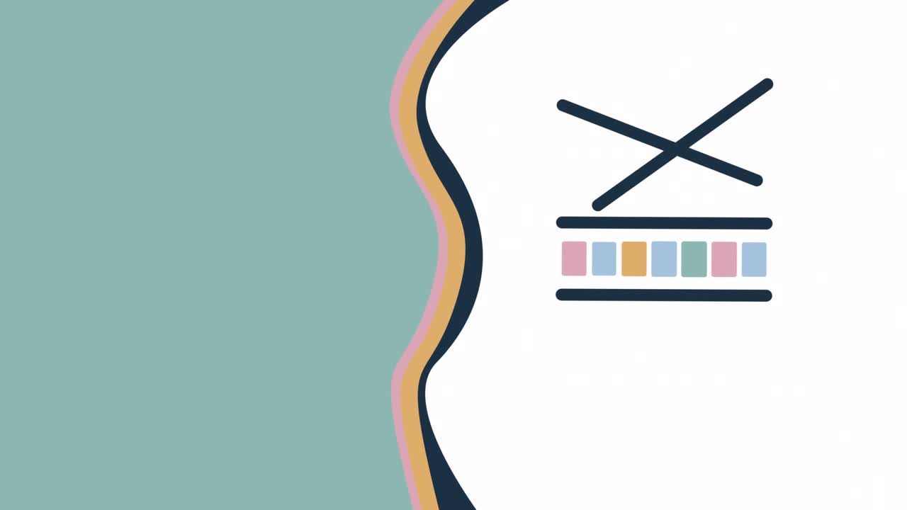 4k video of cartoon musical instrument icon design.