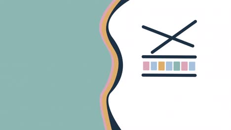 4k video of cartoon musical instrument icon design.