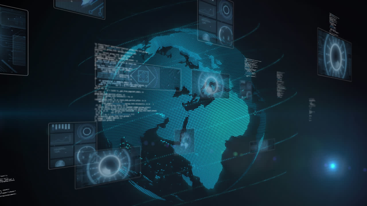 Animation of data processing over globe