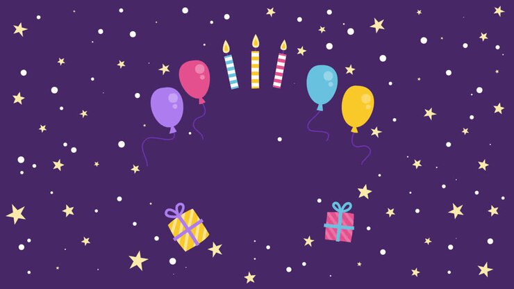 Motion Graphic of Birthday lettering with balloons