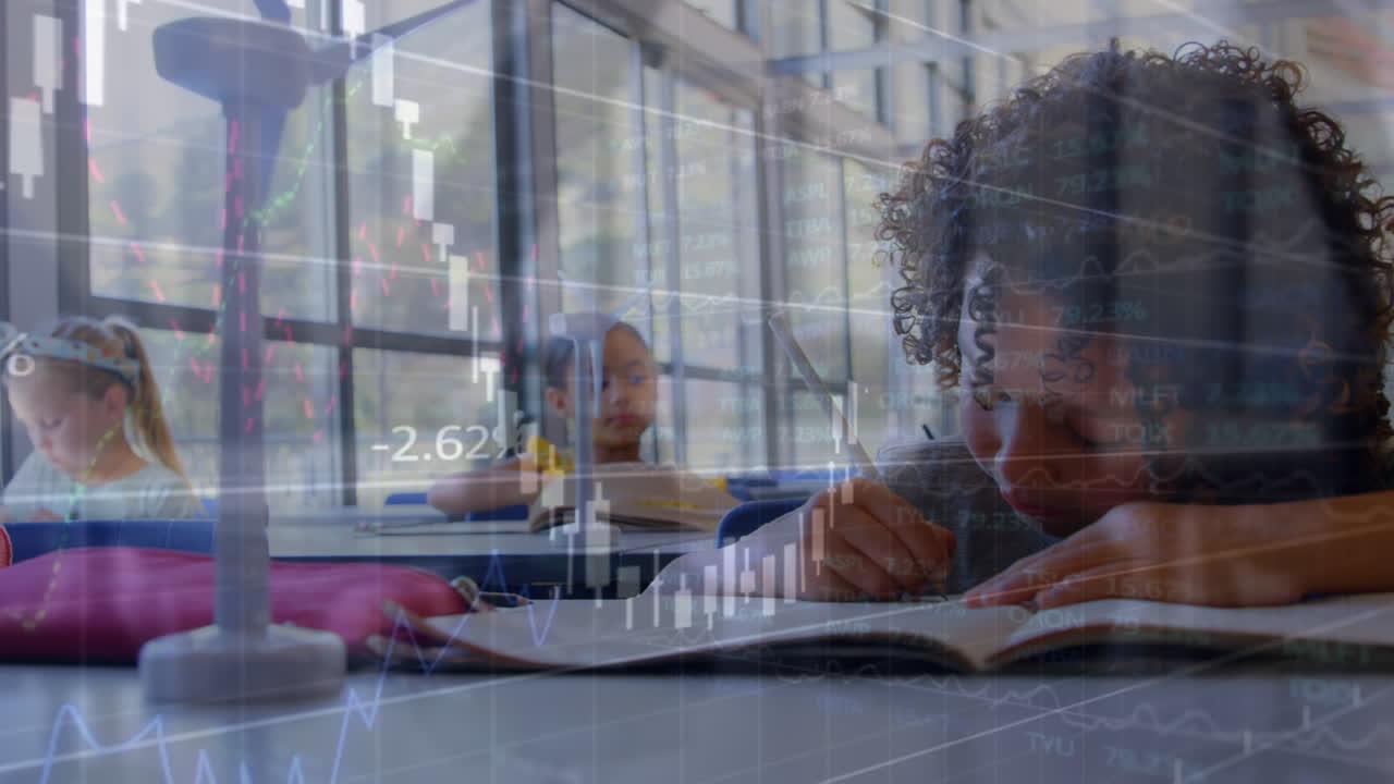 Animation of data processing over diverse schoolchildren learning