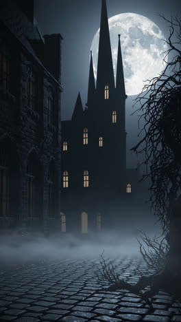 gothic town at night