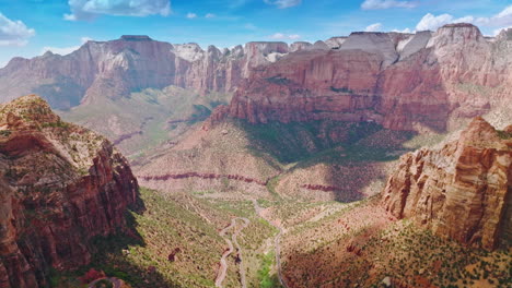fascinating scenery of stunning canyons on beautiful sunny day. beautiful rocks of zion national park, utah, usa.