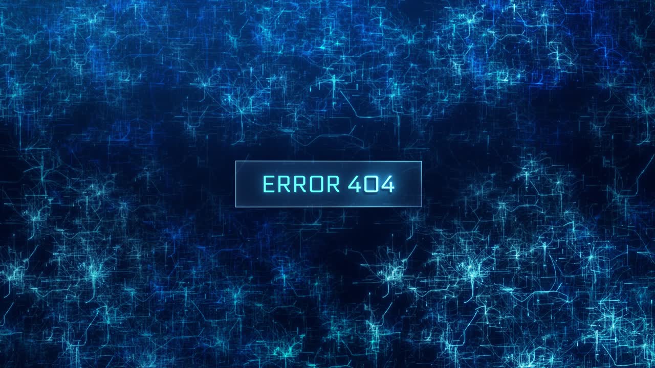 Error 404 concept over dark computer networks background