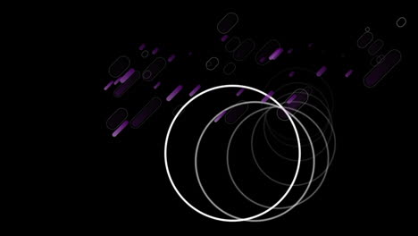 animation of rotating white data loading rings over purple light trails on black background