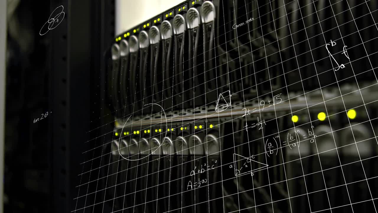 ecuaciones matemáticas y diagramas contra el cierre de servidores de computadoras