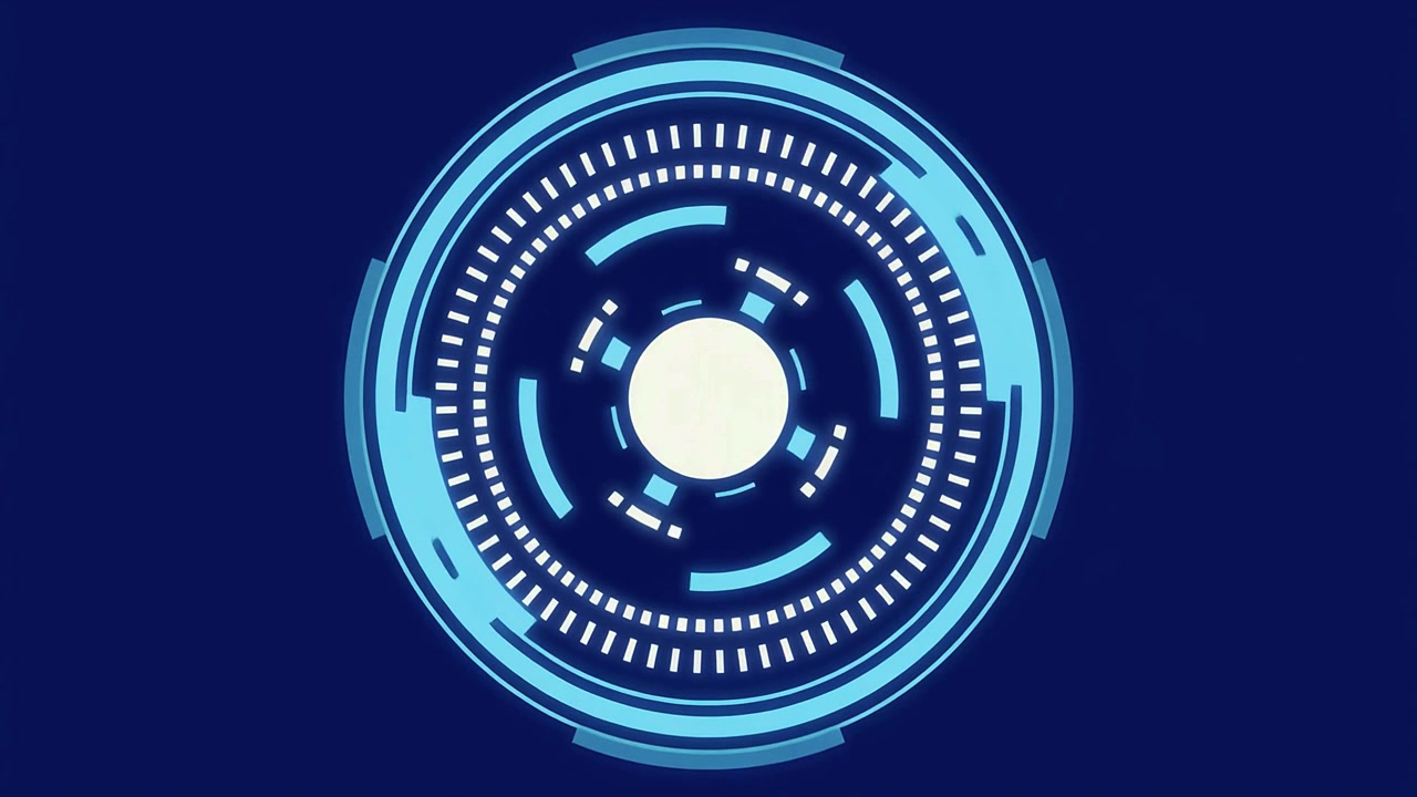 Abstract Futuristic HUD Element with Circular Scanning Animation